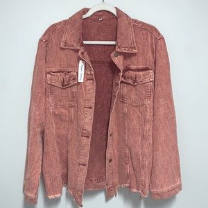 NWT! Nash Grey Dusty Rose Jacket